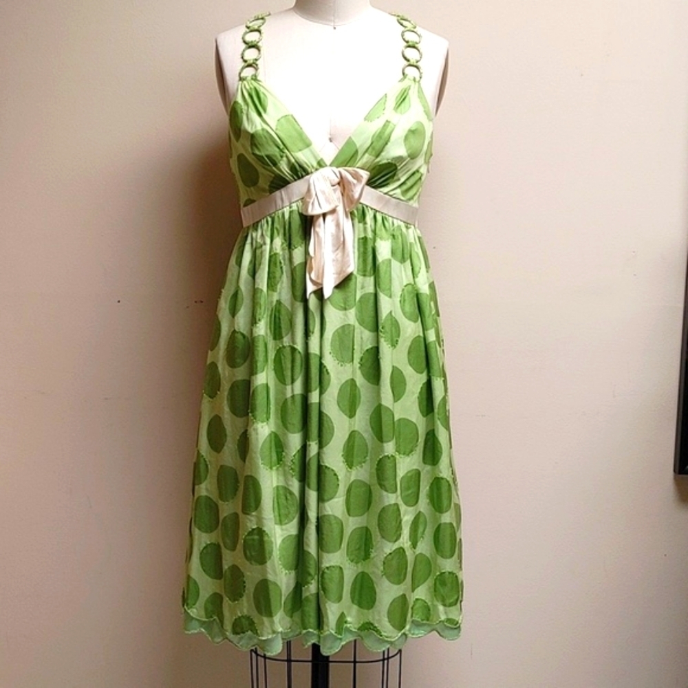 Mikael Aghal Silk Party Dress w Circle Detail